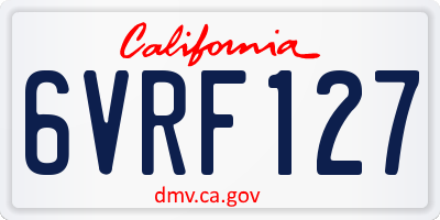 CA license plate 6VRF127