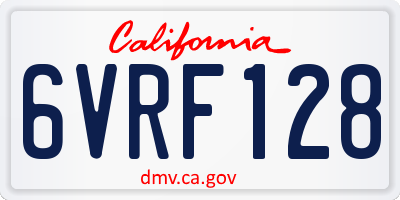 CA license plate 6VRF128