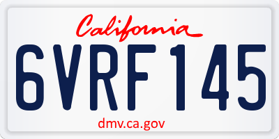 CA license plate 6VRF145