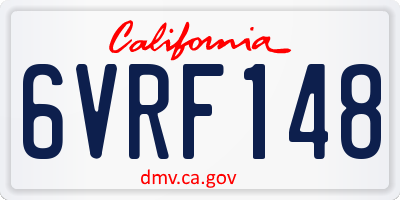 CA license plate 6VRF148