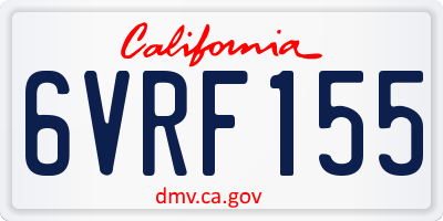 CA license plate 6VRF155