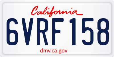 CA license plate 6VRF158