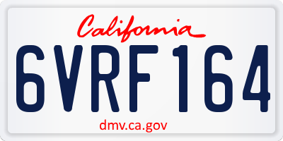 CA license plate 6VRF164