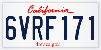 CA license plate 6VRF171