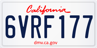 CA license plate 6VRF177