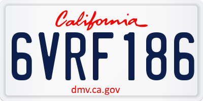 CA license plate 6VRF186