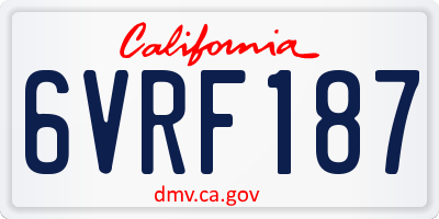 CA license plate 6VRF187