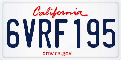 CA license plate 6VRF195