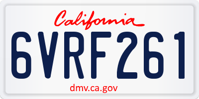 CA license plate 6VRF261