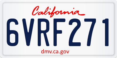 CA license plate 6VRF271