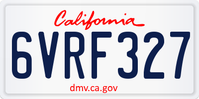 CA license plate 6VRF327