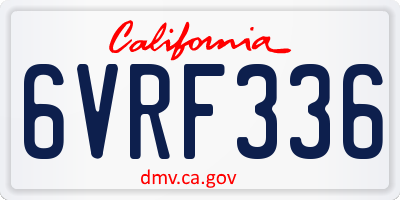 CA license plate 6VRF336