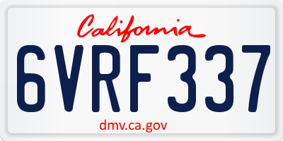 CA license plate 6VRF337