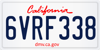 CA license plate 6VRF338