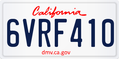 CA license plate 6VRF410