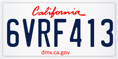 CA license plate 6VRF413