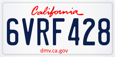 CA license plate 6VRF428
