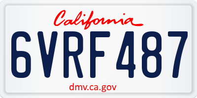 CA license plate 6VRF487