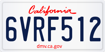 CA license plate 6VRF512