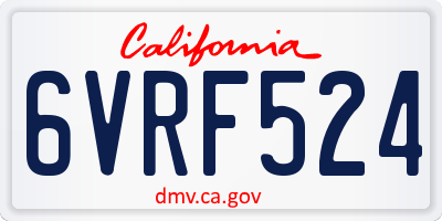 CA license plate 6VRF524