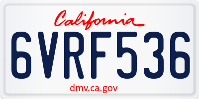 CA license plate 6VRF536