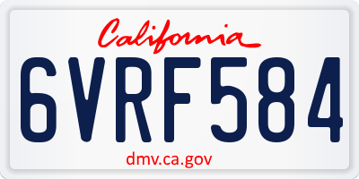 CA license plate 6VRF584