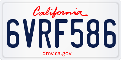 CA license plate 6VRF586