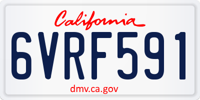 CA license plate 6VRF591