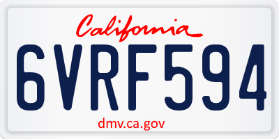 CA license plate 6VRF594