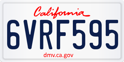 CA license plate 6VRF595