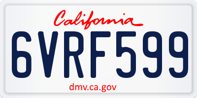 CA license plate 6VRF599
