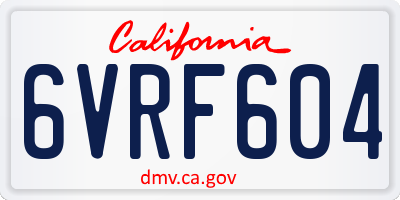 CA license plate 6VRF604