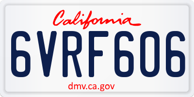 CA license plate 6VRF606