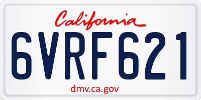 CA license plate 6VRF621