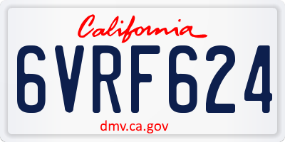 CA license plate 6VRF624