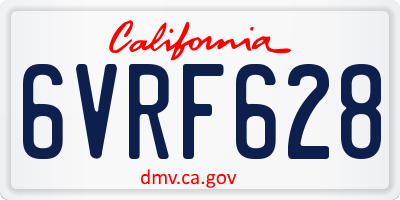 CA license plate 6VRF628