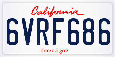 CA license plate 6VRF686