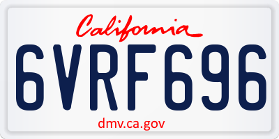 CA license plate 6VRF696
