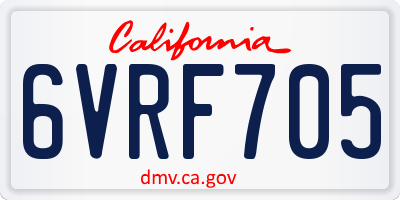 CA license plate 6VRF705