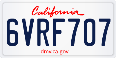 CA license plate 6VRF707