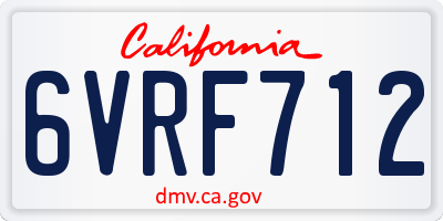 CA license plate 6VRF712