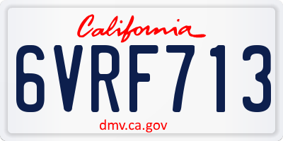 CA license plate 6VRF713