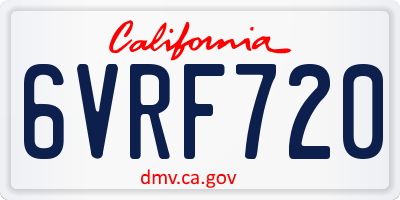 CA license plate 6VRF720