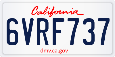 CA license plate 6VRF737