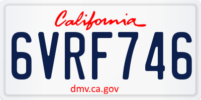 CA license plate 6VRF746