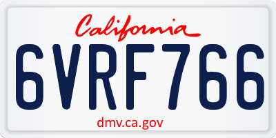 CA license plate 6VRF766