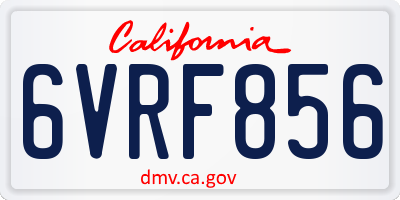CA license plate 6VRF856