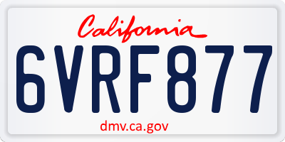 CA license plate 6VRF877