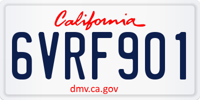 CA license plate 6VRF901