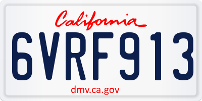 CA license plate 6VRF913